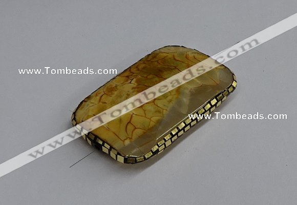 NGC1881 30*40mm - 30*45mm rectangle agate gemstone connectors