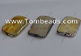 NGC1883 30*40mm - 30*45mm rectangle agate gemstone connectors