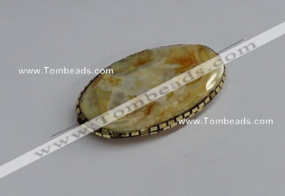 NGC1886 30*40mm - 30*45mm oval agate gemstone connectors