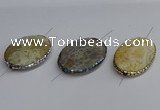 NGC1888 30*40mm - 30*45mm oval agate gemstone connectors