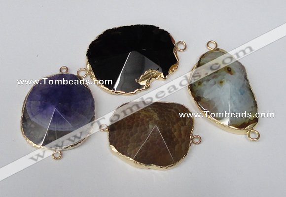 NGC190 25*35mm - 35*40mm freeform druzy agate connectors