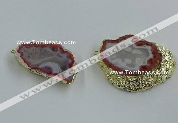 NGC1900 25*35mm - 35*40mm freeform south red agate connectors