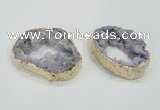 NGC201 50*60mm - 55*75mm freeform druzy agate connectors