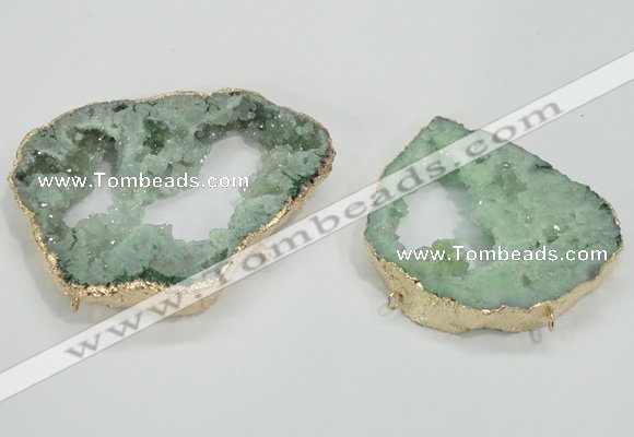 NGC204 50*60mm - 55*75mm freeform druzy agate connectors