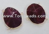 NGC213 30*40mm - 35*45mm freeform agate gemstone connectors