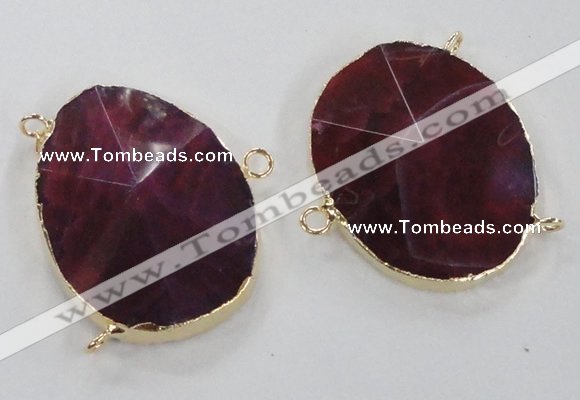 NGC213 30*40mm - 35*45mm freeform agate gemstone connectors