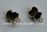 NGC220 10*12mm tiger eye gemstone connectors wholesale