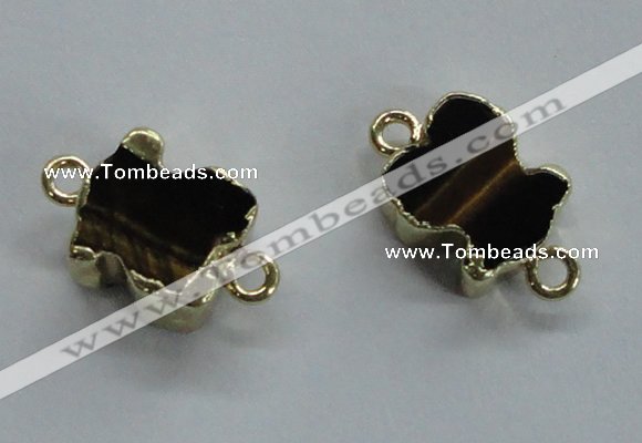 NGC220 10*12mm tiger eye gemstone connectors wholesale