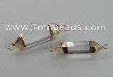 NGC227 10*35mm - 8*40mm faceted nuggets white crystal connectors