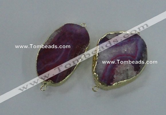 NGC228 25*35mm - 30*40mm freeform druzy agate connectors