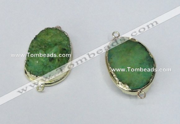 NGC232 20*30mm - 25*35mm freeform plated druzy agate connectors