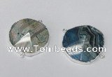 NGC237 30*35mm - 35*40mm freeform agate gemstone connectors