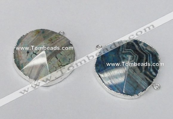 NGC237 30*35mm - 35*40mm freeform agate gemstone connectors