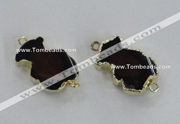 NGC242 20*30mm agate gemstone connectors wholesale