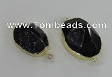 NGC244 20*30mm - 25*35mm freeform druzy agate gemstone connectors