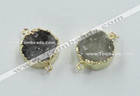 NGC246 16mm - 18mm coin druzy agate gemstone connectors