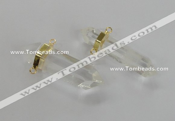 NGC265 10*35mm - 15*30mm faceted nuggets white crystal connectors