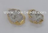 NGC267 35*45mm - 40*50mm freeform plated druzy agate connectors