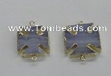 NGC274 22*22mm - 24*24mm blue lace agate gemstone connectors