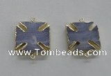 NGC275 26*26mm - 28*28mm blue lace agate gemstone connectors