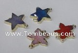 NGC286 24*26mm star agate gemstone connectors wholesale