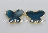 NGC319 30*38mm butterfly agate gemstone connectors wholesale