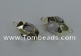 NGC337 15*20mm - 18*25mm faceted nuggets white crystal connectors