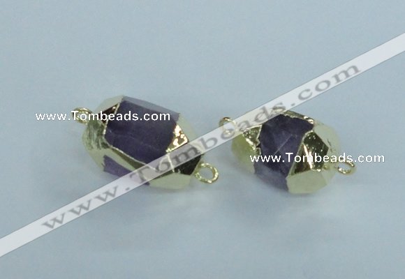 NGC340 15*20mm - 18*25mm faceted nuggets amethyst connectors