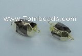 NGC341 15*20mm - 18*25mm faceted nuggets smoky quartz connectors