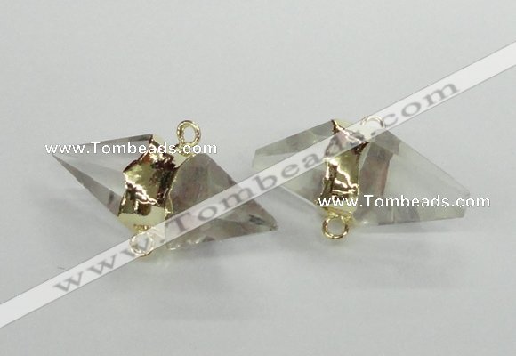 NGC345 18*30mm - 15*45mm faceted bicone white crystal connectors