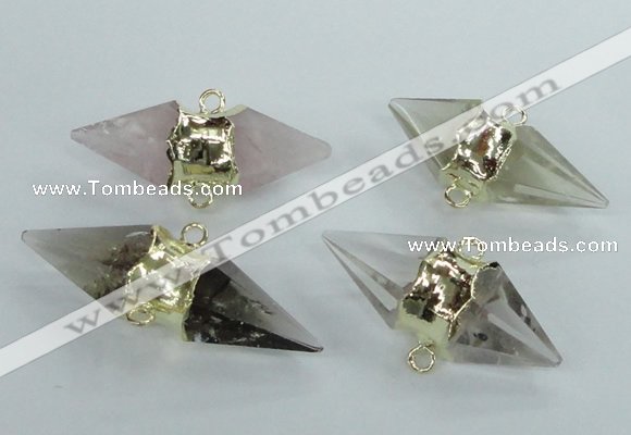 NGC349 18*30mm - 15*45mm faceted bicone mixed quartz connectors