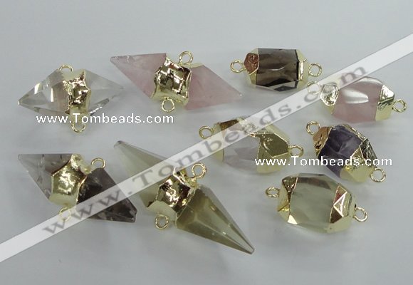 NGC351 18*30mm - 15*45mm faceted mixed quartz connectors