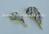 NGC365 18*30mm - 25*45mm wing-shaped agate gemstone connectors