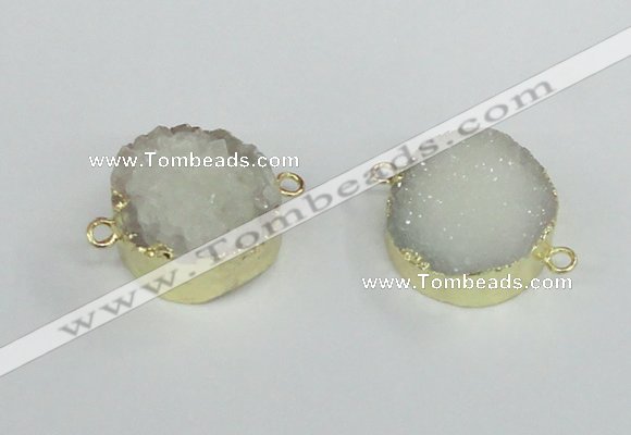 NGC377 20mm coin druzy agate gemstone connectors wholesale