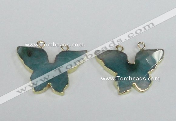 NGC410 30*40mm butterfly agate gemstone connectors wholesale