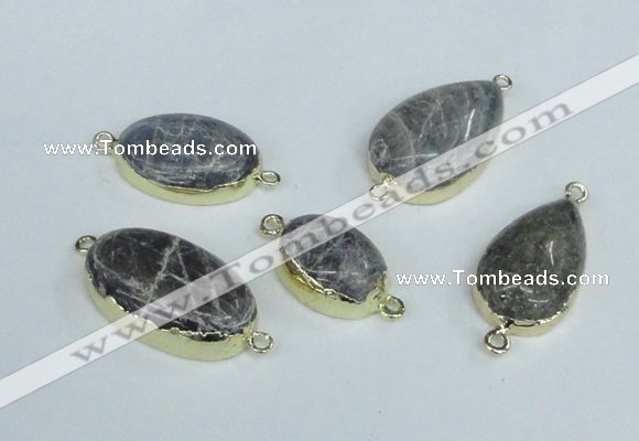 NGC417 15*20mm - 18*25mm freeform labradorite gemstone connectors