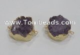 NGC420 25mm coin druzy amethyst gemstone connectors wholesale