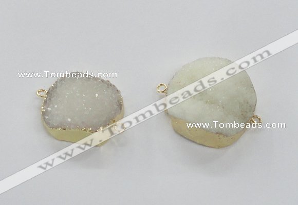 NGC434 20*25mm - 25*30mm freeform druzy agate gemstone connectors