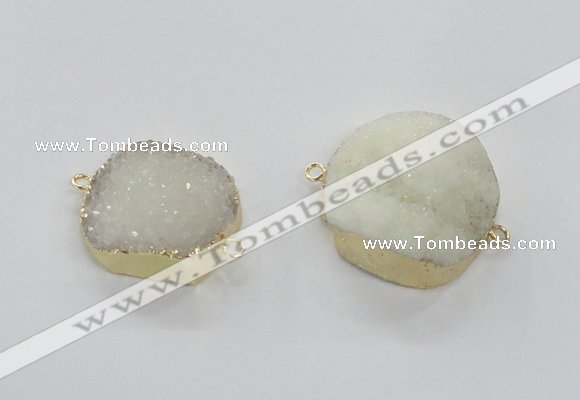 NGC434 20*25mm - 25*30mm freeform druzy agate gemstone connectors