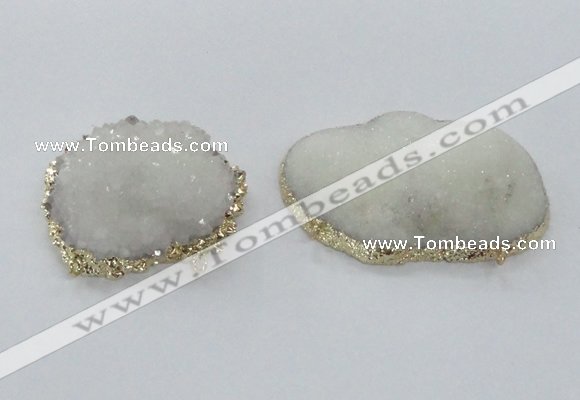 NGC436 38*45mm - 45*50mm freeform druzy agate gemstone connectors