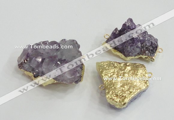 NGC439 20*25mm - 25*30mm freeform druzy amethyst gemstone connectors