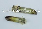 NGC443 13*50mm - 15*65mm faceted nuggets lemon quartz connectors