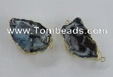 NGC448 18*25mm - 25*35mm freeform druzy agate gemstone connectors