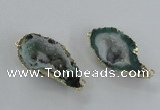 NGC449 18*25mm - 25*35mm freeform druzy agate gemstone connectors