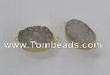NGC470 20*30mm oval druzy agate gemstone connectors wholesale