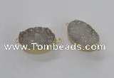 NGC470 20*30mm oval druzy agate gemstone connectors wholesale