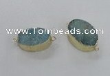 NGC474 20*30mm oval druzy agate gemstone connectors wholesale