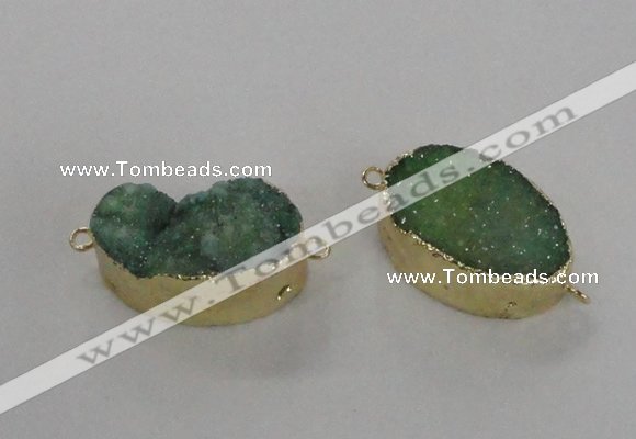 NGC475 20*30mm oval druzy agate gemstone connectors wholesale