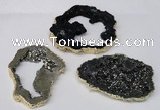 NGC488 45*50mm - 50*60mm freefrom plated druzy agate connectors