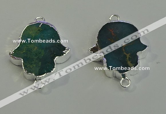 NGC5010 22*30mm - 25*35mm hamsahand serpentine jasper connectors
